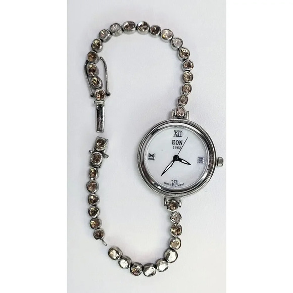 Eon 1962 Watch With Polki Brown Diamond Tennis Band - Signed D'Joy *Read Desc* - Picture 1 of 9